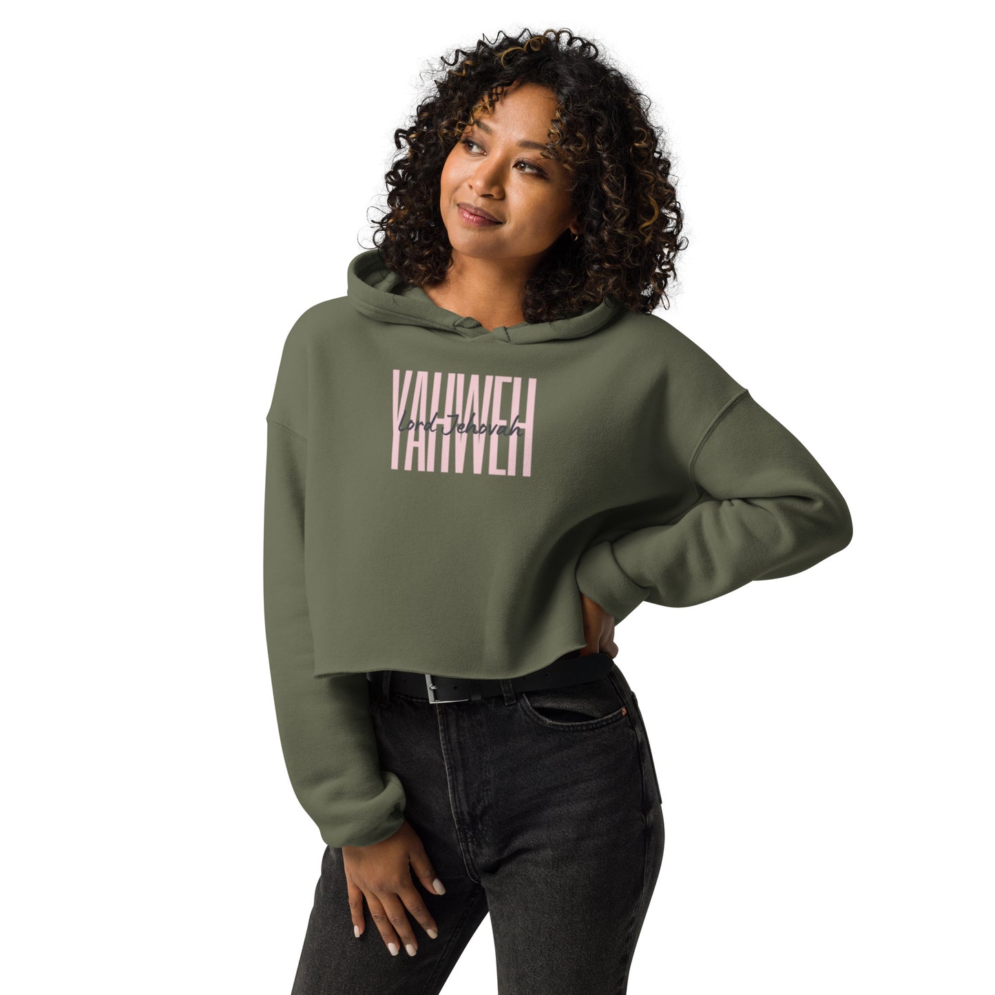 Christian Comforts: 'Yahweh Lord Jehovah' Crop Hoodie - Women's