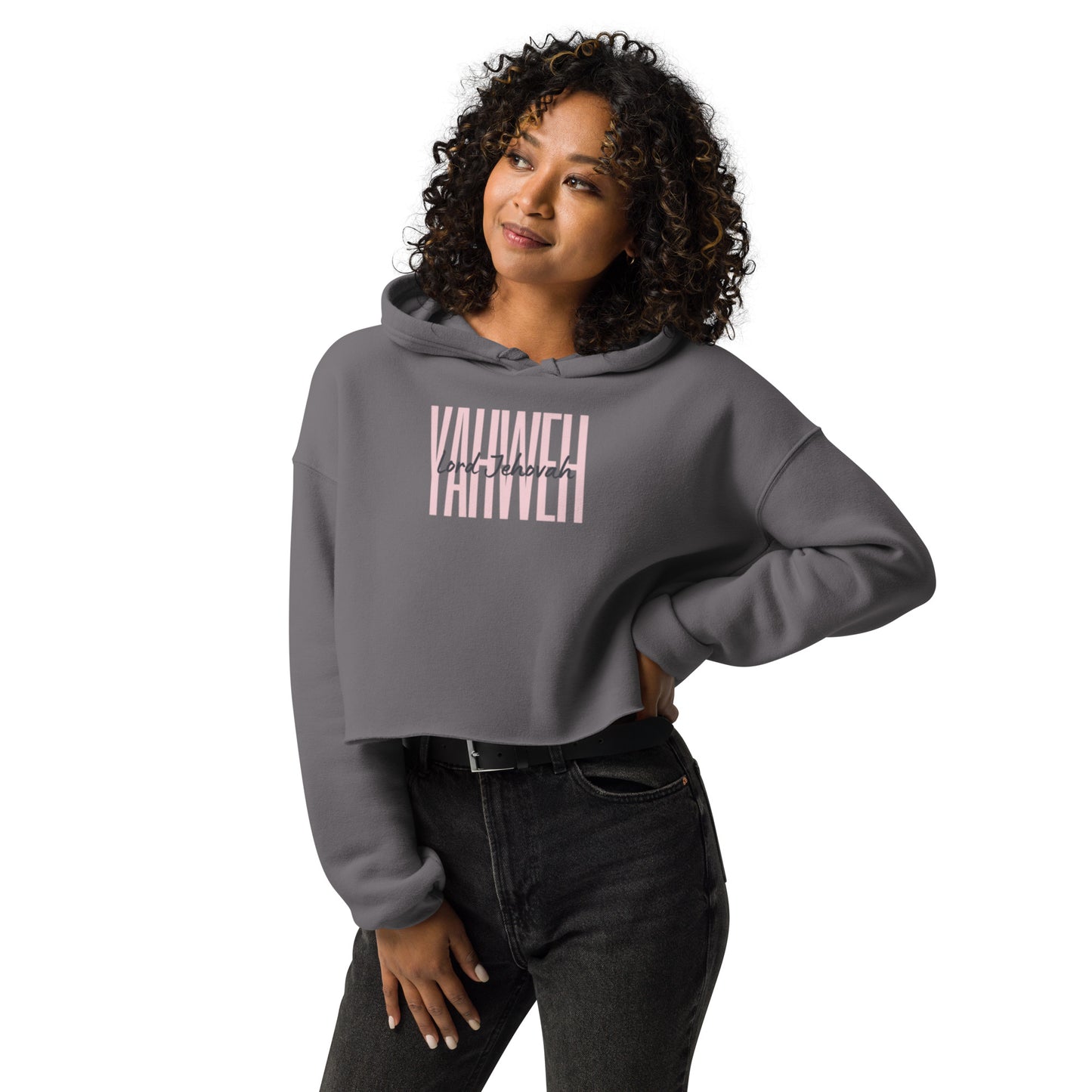 Christian Comforts: 'Yahweh Lord Jehovah' Crop Hoodie - Women's